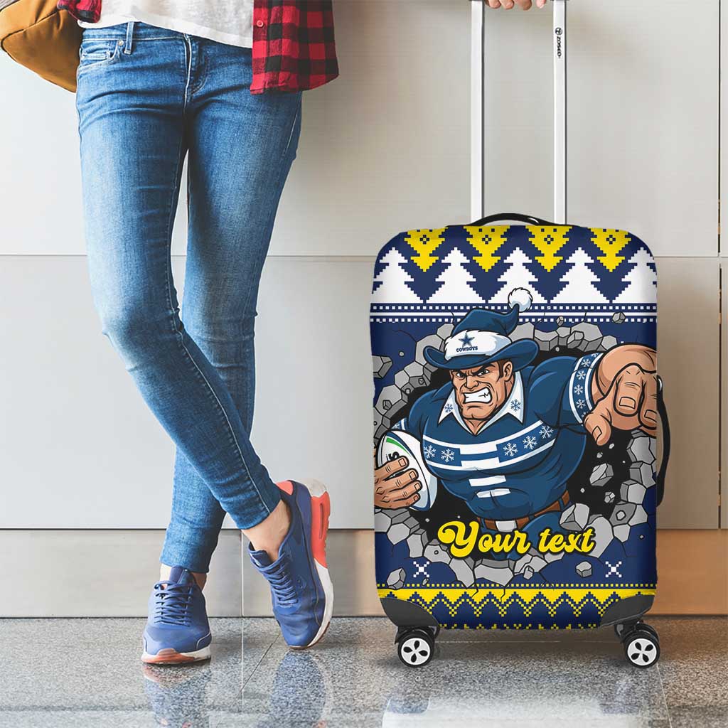 Merry Queensland Cowboys Personalised Luggage Cover Christmas Rugby League Spirit - Aussie Hoodie