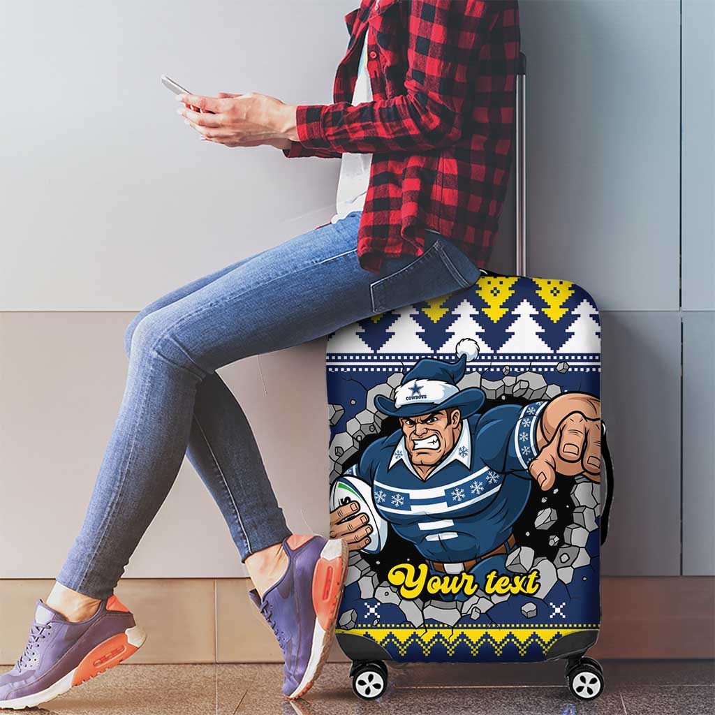 Merry Queensland Cowboys Personalised Luggage Cover Christmas Rugby League Spirit - Aussie Hoodie