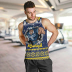 Merry Queensland Cowboys Personalised Men Tank Top Christmas Rugby League Spirit - Aussie Hoodie