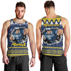 Merry Queensland Cowboys Personalised Men Tank Top Christmas Rugby League Spirit - Aussie Hoodie