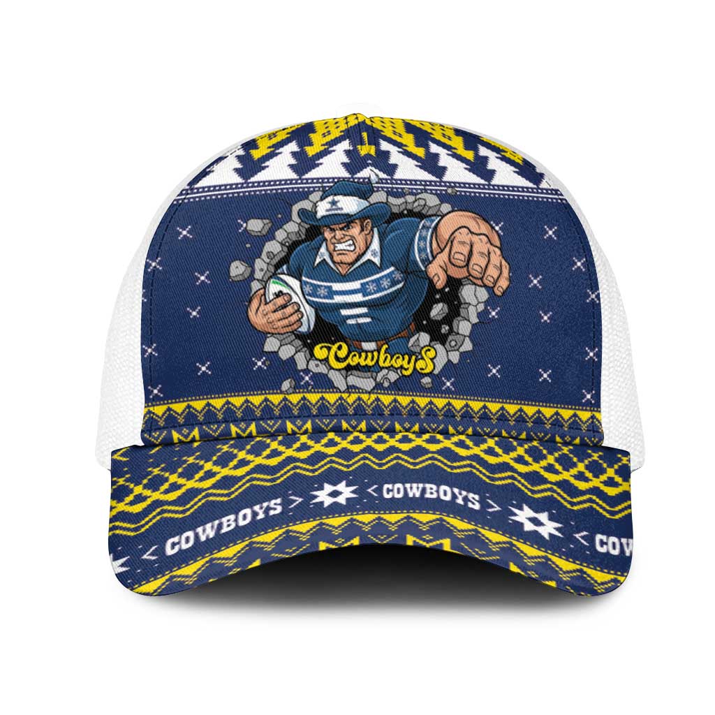 Merry Queensland Cowboys Mesh Trucker Cap Christmas Rugby League Spirit - Aussie Hoodie