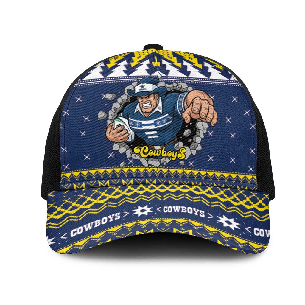 Merry Queensland Cowboys Mesh Trucker Cap Christmas Rugby League Spirit - Aussie Hoodie