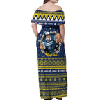 Merry Queensland Cowboys Personalised Off Shoulder Maxi Dress Christmas Rugby League Spirit - Aussie Hoodie