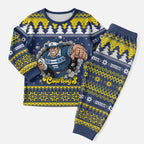 Merry Queensland Cowboys Personalised Christmas Pajama Set Christmas Rugby League Spirit - Aussie Hoodie