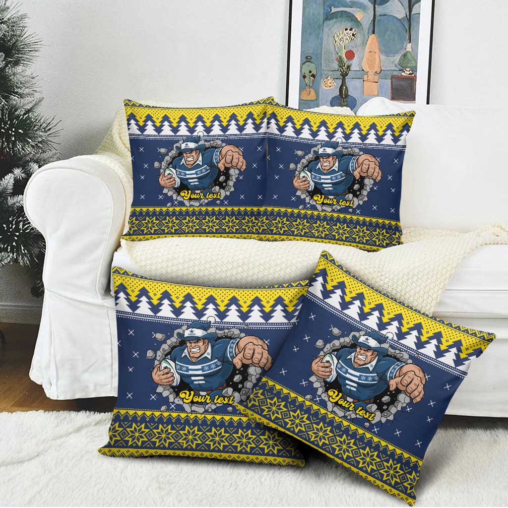 Merry Queensland Cowboys Personalised Pillow Cover Christmas Rugby League Spirit - Aussie Hoodie