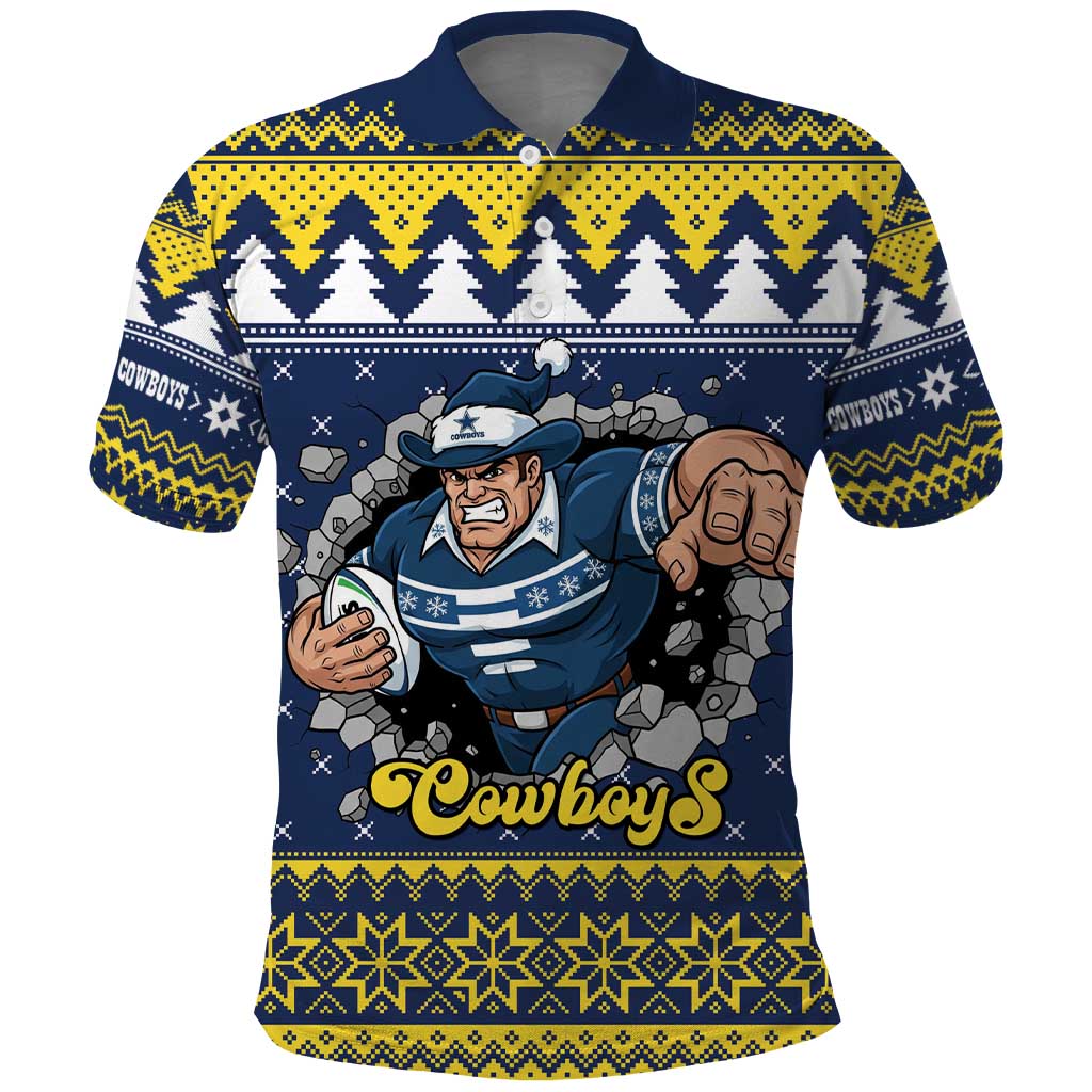 Merry Queensland Cowboys Personalised Polo Shirt Christmas Rugby League Spirit - Aussie Hoodie