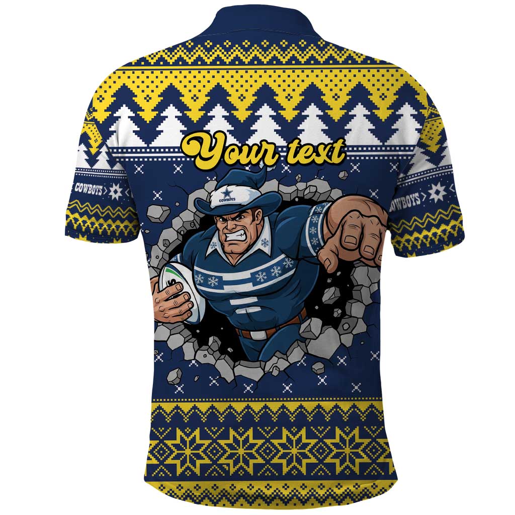Merry Queensland Cowboys Personalised Polo Shirt Christmas Rugby League Spirit - Aussie Hoodie