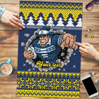 Merry Queensland Cowboys Personalised Puzzle Christmas Rugby League Spirit - Aussie Hoodie