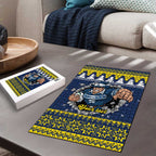 Merry Queensland Cowboys Personalised Puzzle Christmas Rugby League Spirit - Aussie Hoodie