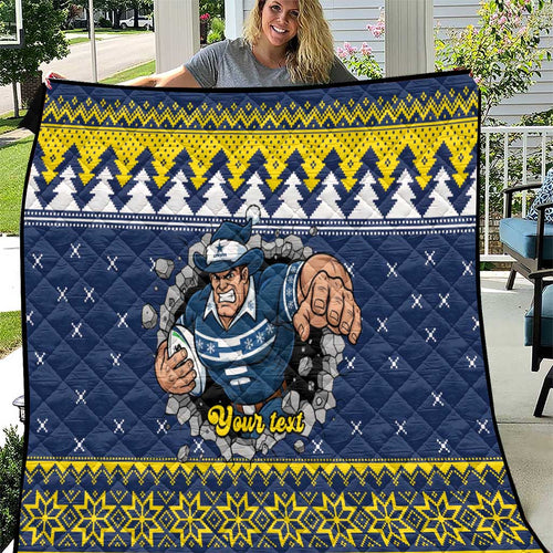 Merry Queensland Cowboys Personalised Quilt Christmas Rugby League Spirit - Aussie Hoodie