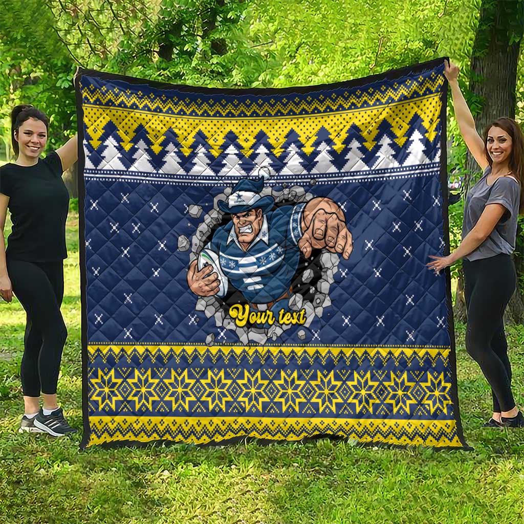 Merry Queensland Cowboys Personalised Quilt Christmas Rugby League Spirit - Aussie Hoodie