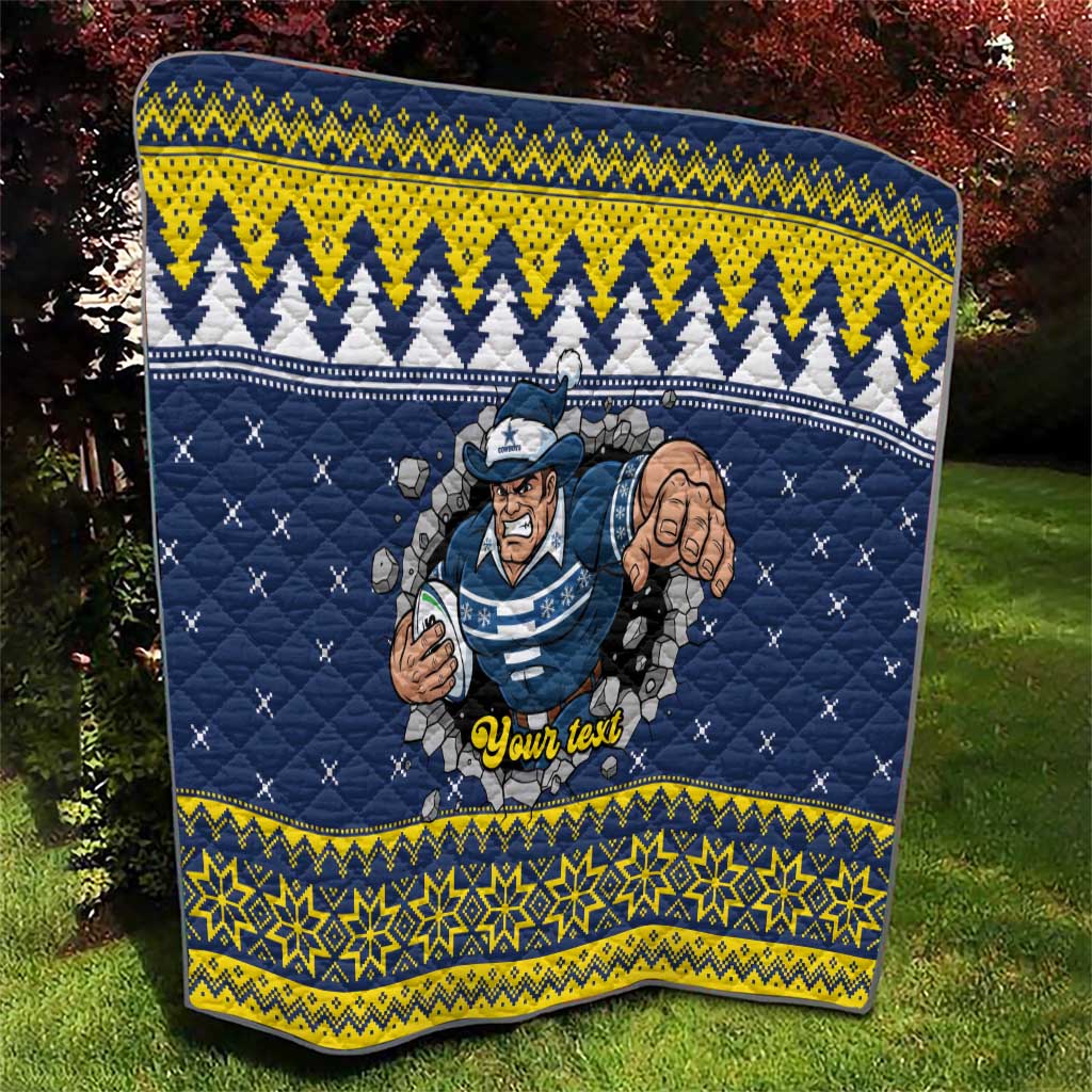 Merry Queensland Cowboys Personalised Quilt Christmas Rugby League Spirit - Aussie Hoodie