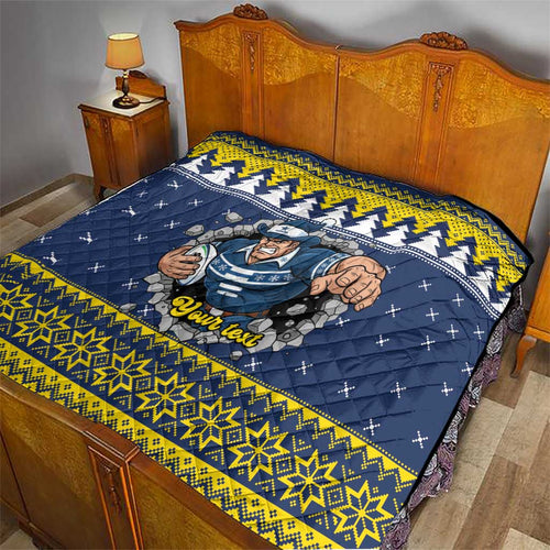 Merry Queensland Cowboys Personalised Quilt Christmas Rugby League Spirit - Aussie Hoodie