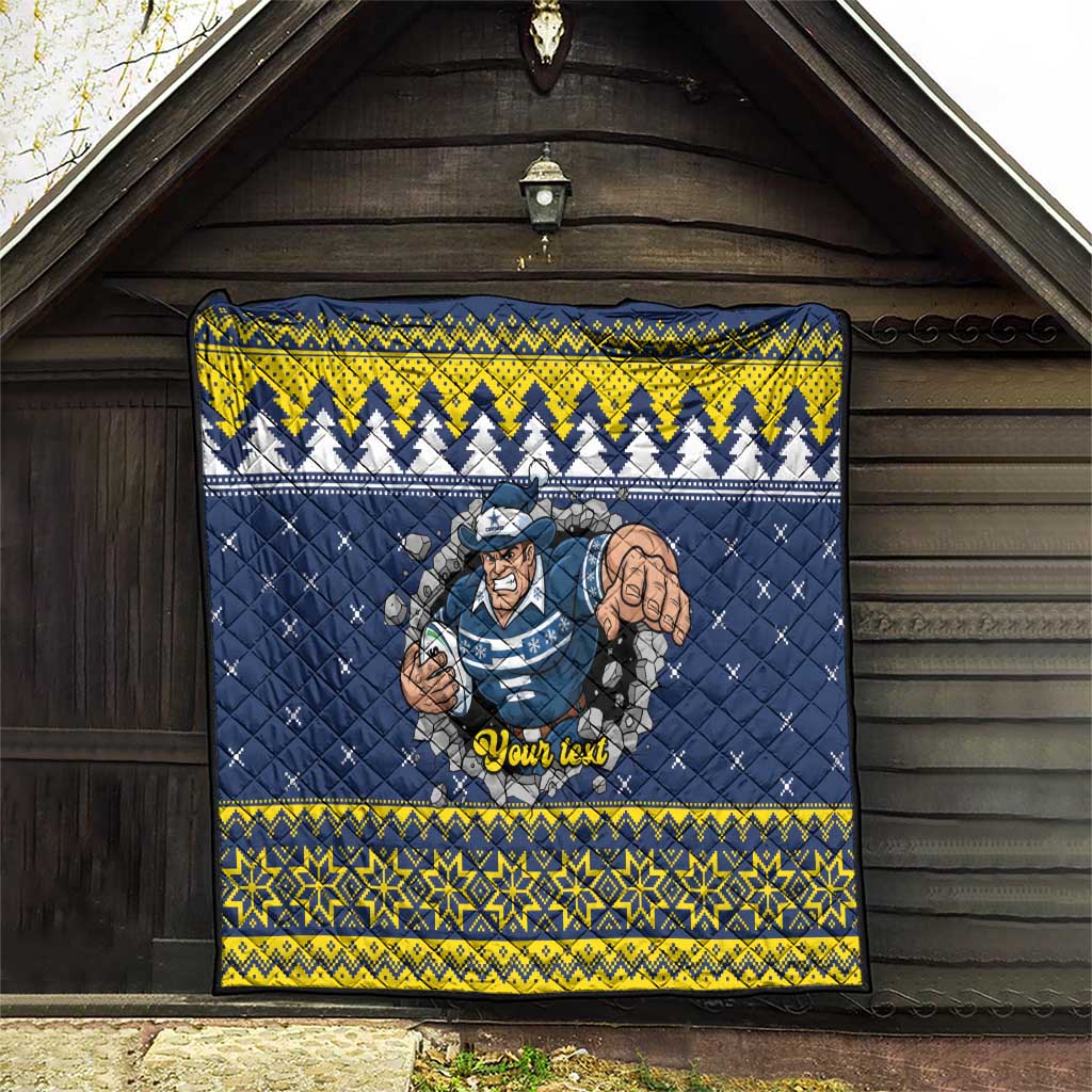 Merry Queensland Cowboys Personalised Quilt Christmas Rugby League Spirit - Aussie Hoodie