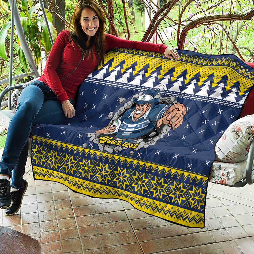 Merry Queensland Cowboys Personalised Quilt Christmas Rugby League Spirit - Aussie Hoodie