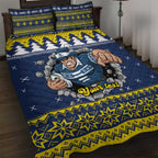 Merry Queensland Cowboys Personalised Quilt Bed Set Christmas Rugby League Spirit - Aussie Hoodie