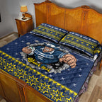 Merry Queensland Cowboys Personalised Quilt Bed Set Christmas Rugby League Spirit - Aussie Hoodie