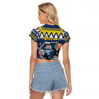 Merry Queensland Cowboys Personalised Raglan Cropped T Shirt Christmas Rugby League Spirit - Aussie Hoodie