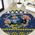 Merry Queensland Cowboys Personalised Round Carpet Christmas Rugby League Spirit - Aussie Hoodie