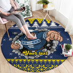Merry Queensland Cowboys Personalised Round Carpet Christmas Rugby League Spirit - Aussie Hoodie