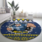 Merry Queensland Cowboys Personalised Round Carpet Christmas Rugby League Spirit - Aussie Hoodie