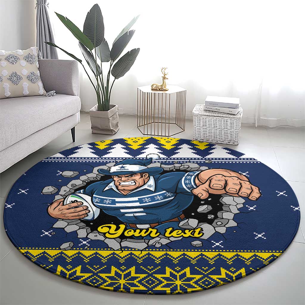 Merry Queensland Cowboys Personalised Round Carpet Christmas Rugby League Spirit - Aussie Hoodie