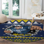 Merry Queensland Cowboys Personalised Round Carpet Christmas Rugby League Spirit - Aussie Hoodie