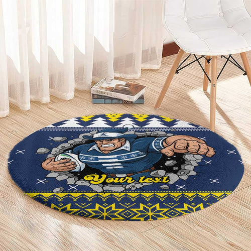 Merry Queensland Cowboys Personalised Round Carpet Christmas Rugby League Spirit - Aussie Hoodie