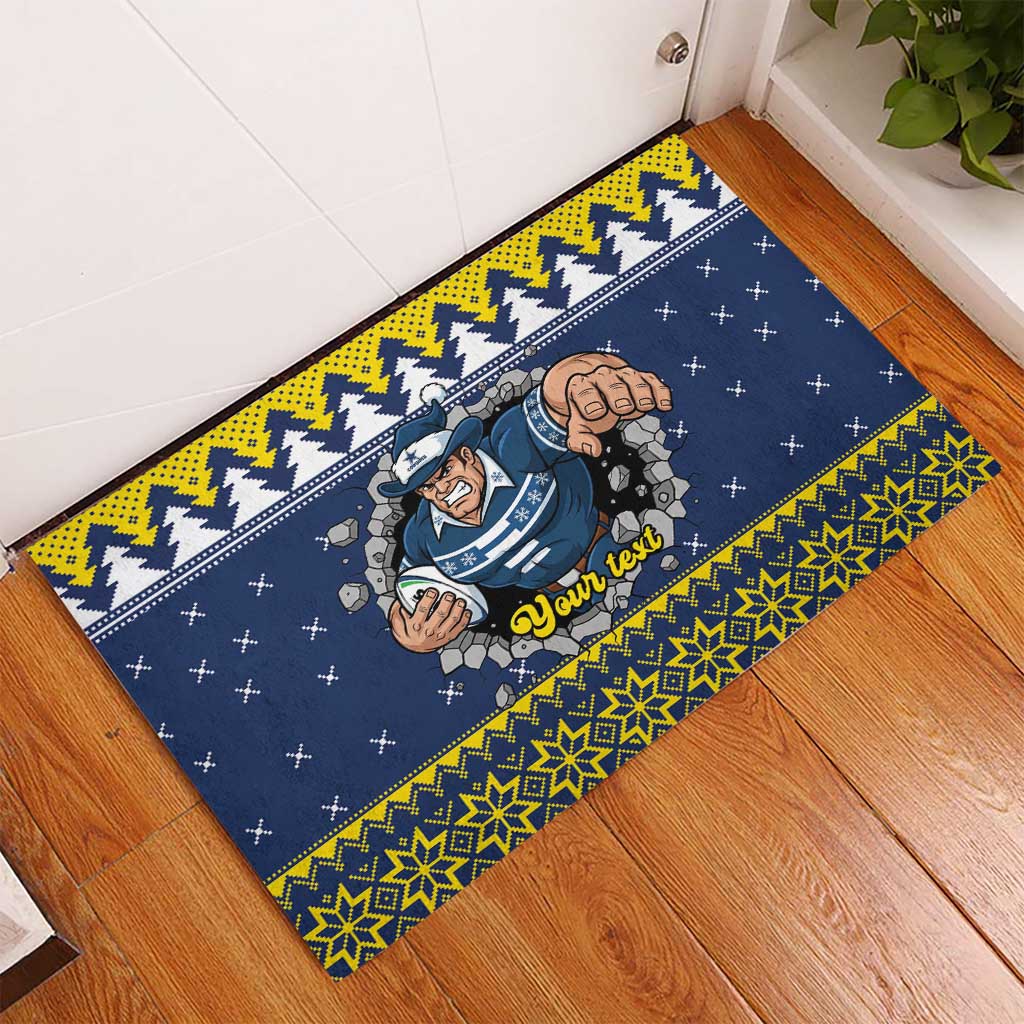 Merry Queensland Cowboys Personalised Rubber Doormat Christmas Rugby League Spirit - Aussie Hoodie