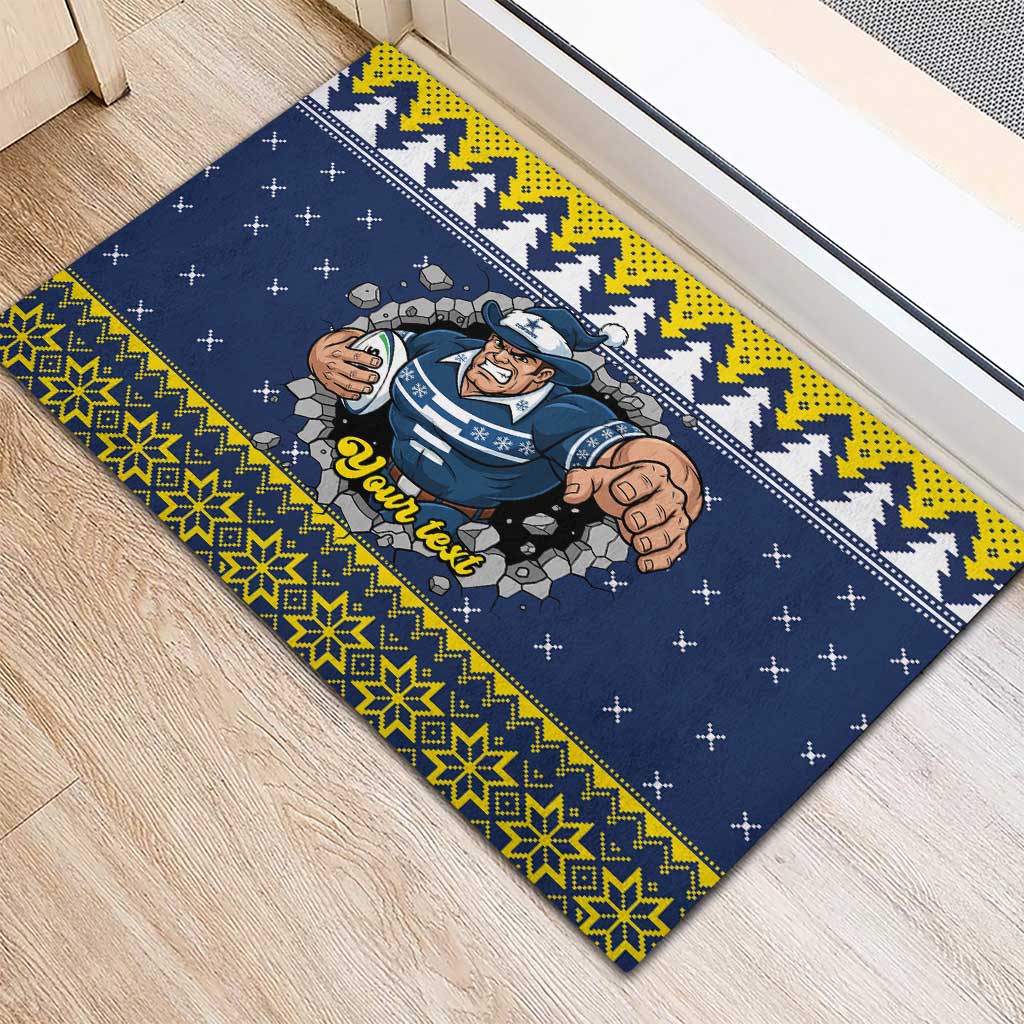 Merry Queensland Cowboys Personalised Rubber Doormat Christmas Rugby League Spirit - Aussie Hoodie