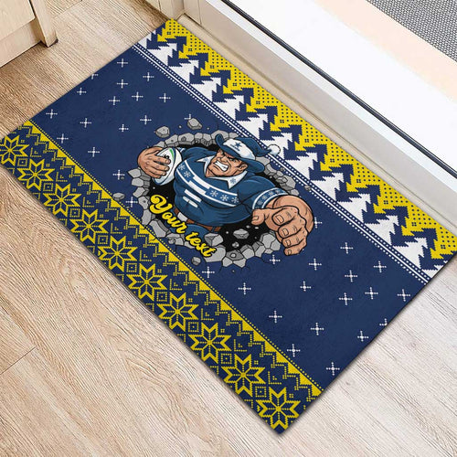 Merry Queensland Cowboys Personalised Rubber Doormat Christmas Rugby League Spirit - Aussie Hoodie