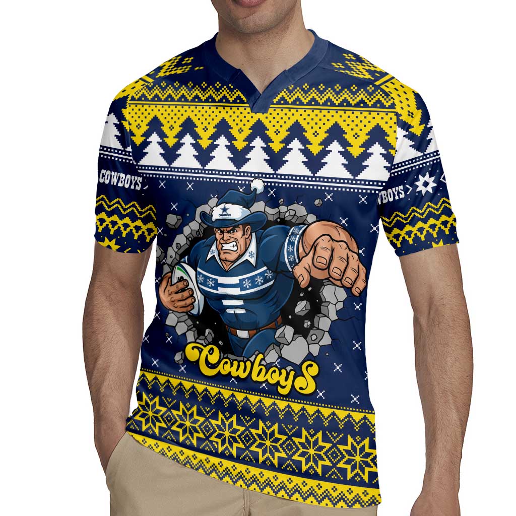 Merry Queensland Cowboys Personalised Rugby Jersey Christmas Rugby League Spirit - Aussie Hoodie