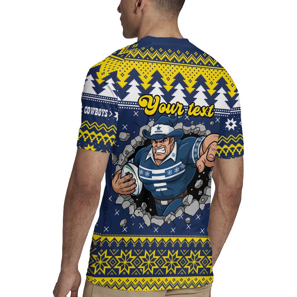 Merry Queensland Cowboys Personalised Rugby Jersey Christmas Rugby League Spirit - Aussie Hoodie