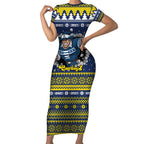 Merry Queensland Cowboys Personalised Short Sleeve Bodycon Dress Christmas Rugby League Spirit - Aussie Hoodie