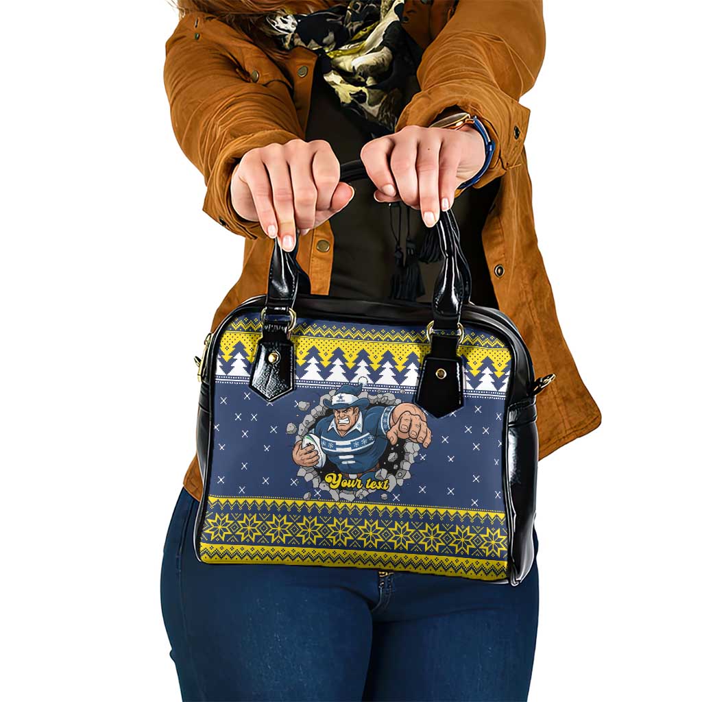 Merry Queensland Cowboys Personalised Shoulder Handbag Christmas Rugby League Spirit - Aussie Hoodie