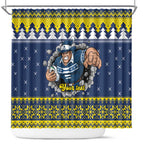 Merry Queensland Cowboys Personalised Shower Curtain Christmas Rugby League Spirit - Aussie Hoodie
