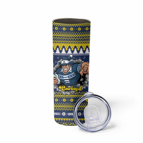Merry Queensland Cowboys Personalised Skinny Tumbler Christmas Rugby League Spirit - Aussie Hoodie