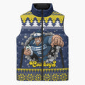 Merry Queensland Cowboys Personalised Sleeveless Puffer Jacket Christmas Rugby League Spirit - Aussie Hoodie