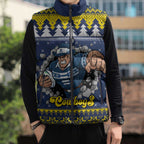 Merry Queensland Cowboys Personalised Sleeveless Puffer Jacket Christmas Rugby League Spirit - Aussie Hoodie