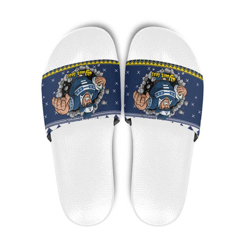 Merry Queensland Cowboys Personalised Slide Sandals Christmas Rugby League Spirit - Aussie Hoodie