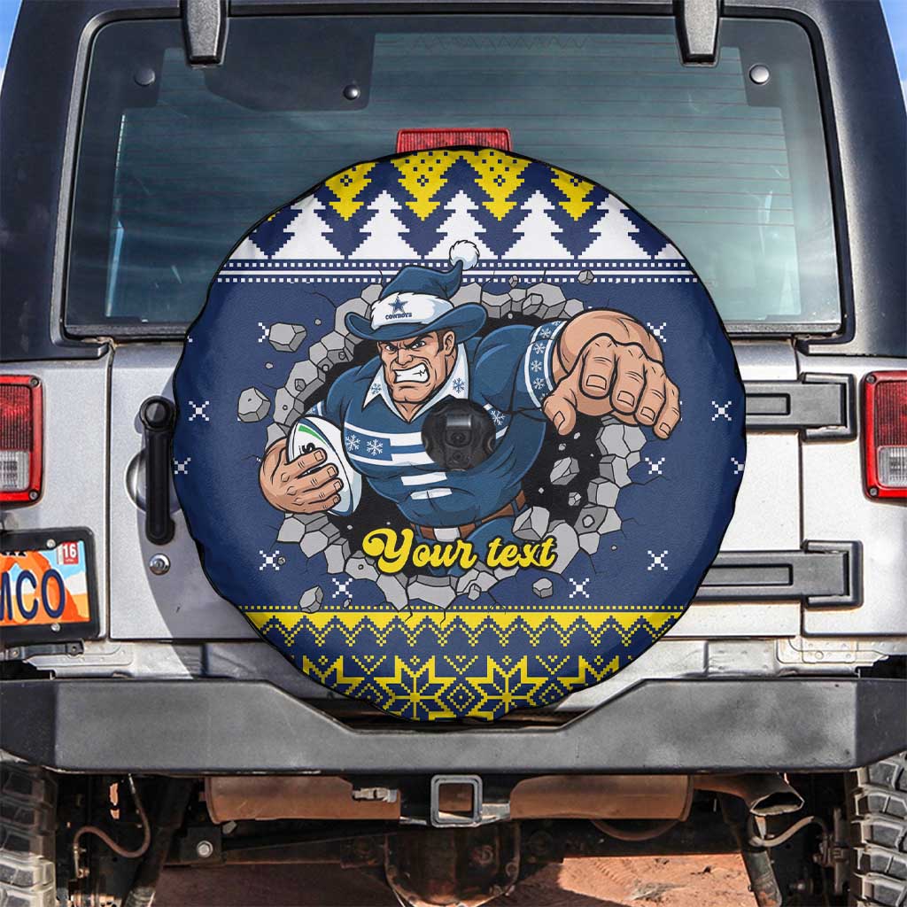Merry Queensland Cowboys Personalised Spare Tire Cover Christmas Rugby League Spirit - Aussie Hoodie