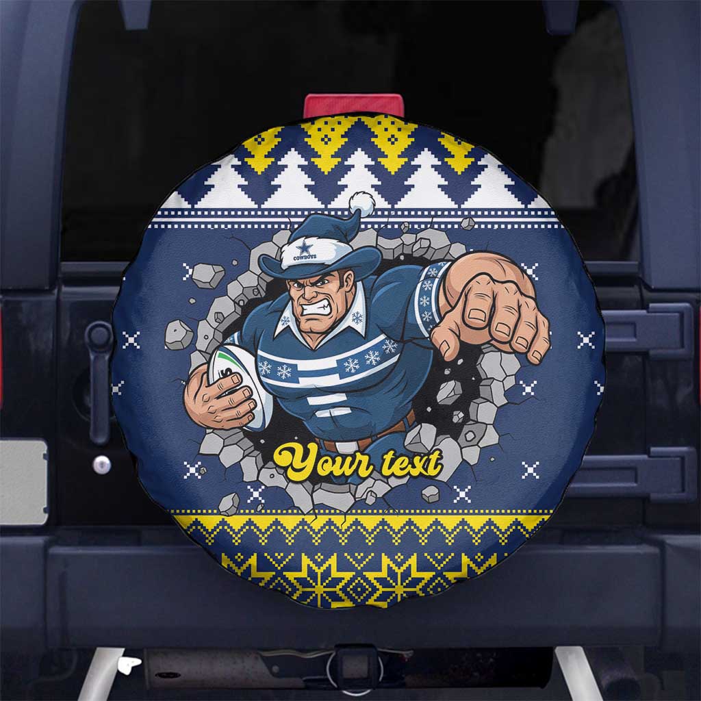 Merry Queensland Cowboys Personalised Spare Tire Cover Christmas Rugby League Spirit - Aussie Hoodie