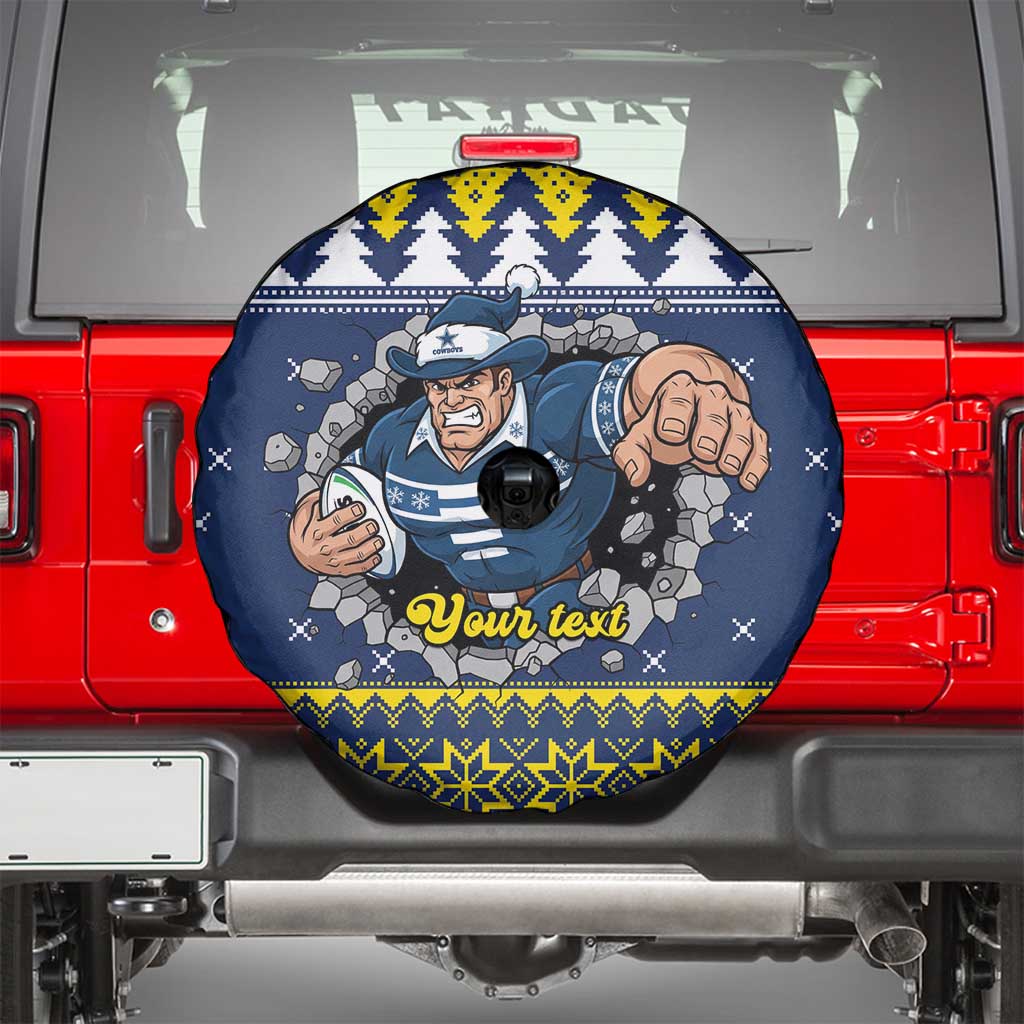 Merry Queensland Cowboys Personalised Spare Tire Cover Christmas Rugby League Spirit - Aussie Hoodie