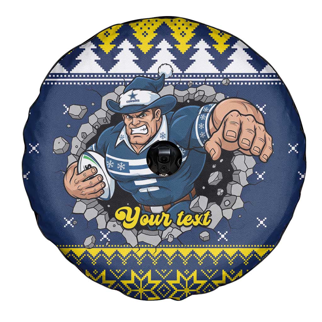 Merry Queensland Cowboys Personalised Spare Tire Cover Christmas Rugby League Spirit - Aussie Hoodie