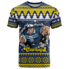 Merry Queensland Cowboys Personalised T Shirt Christmas Rugby League Spirit - Aussie Hoodie