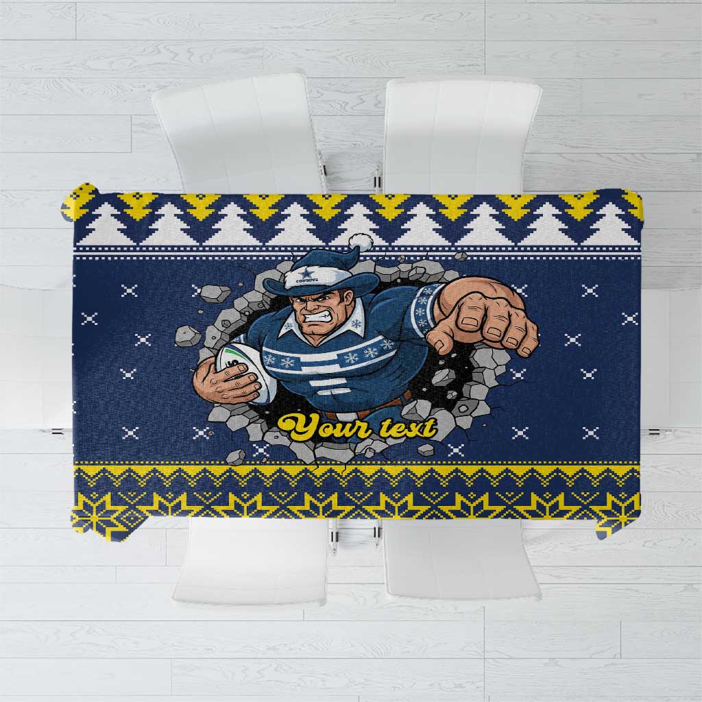 Merry Queensland Cowboys Personalised Tablecloth Christmas Rugby League Spirit - Aussie Hoodie