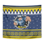 Merry Queensland Cowboys Personalised Tapestry Christmas Rugby League Spirit - Aussie Hoodie