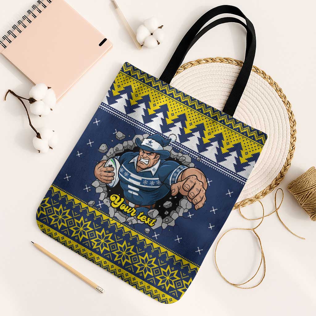 Merry Queensland Cowboys Personalised Tote Bag Christmas Rugby League Spirit - Aussie Hoodie
