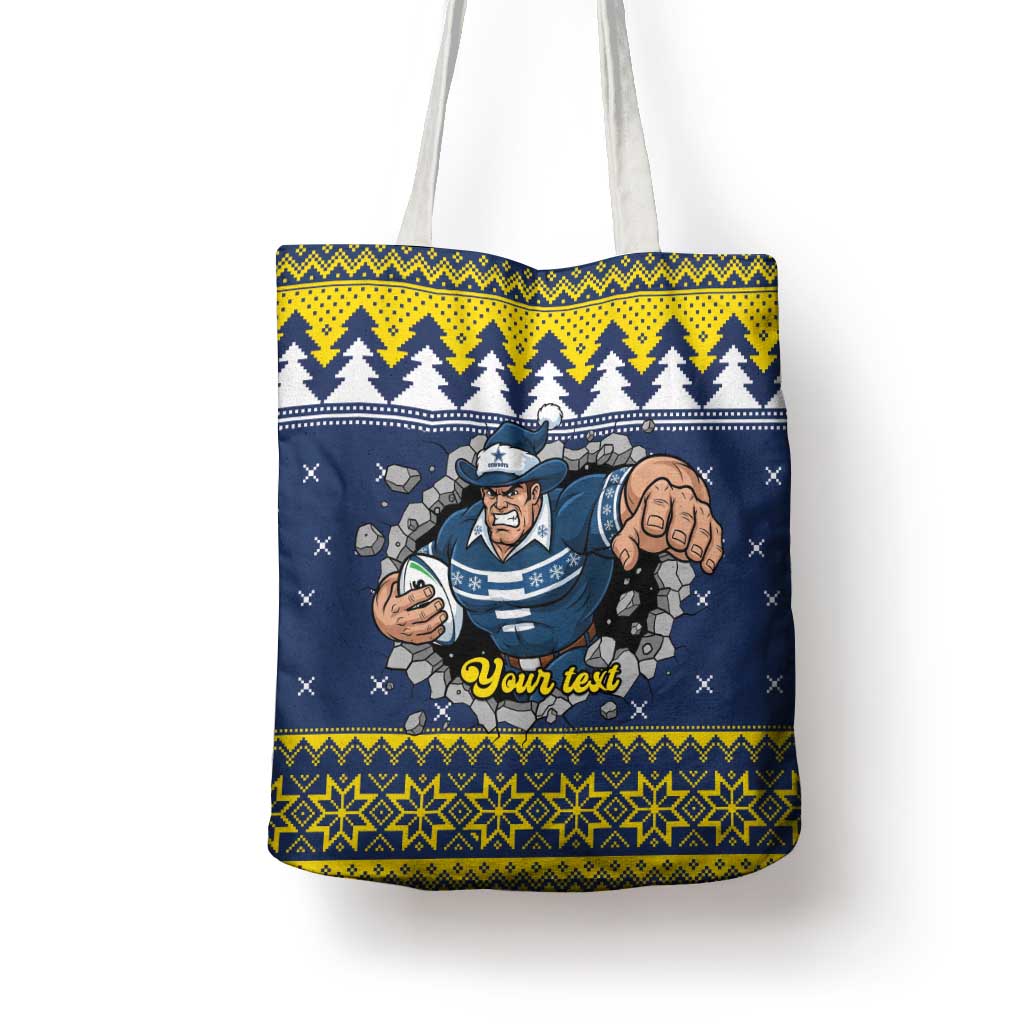 Merry Queensland Cowboys Personalised Tote Bag Christmas Rugby League Spirit - Aussie Hoodie