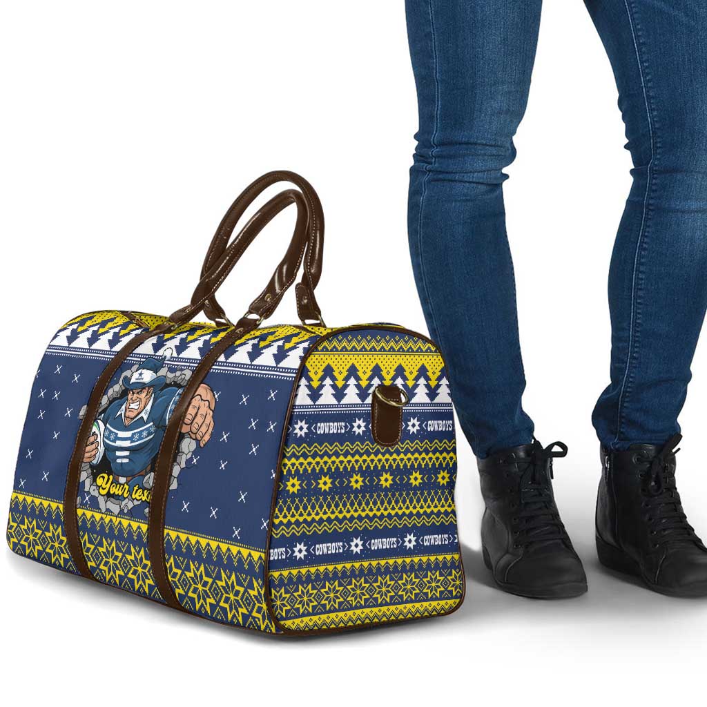 Merry Queensland Cowboys Personalised Travel Bag Christmas Rugby League Spirit - Aussie Hoodie